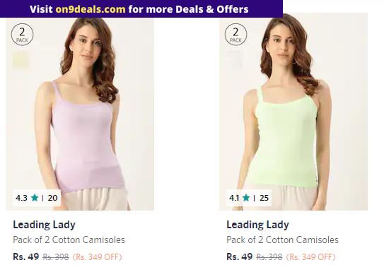Womens Camisole (pack of 2) from Rs.49