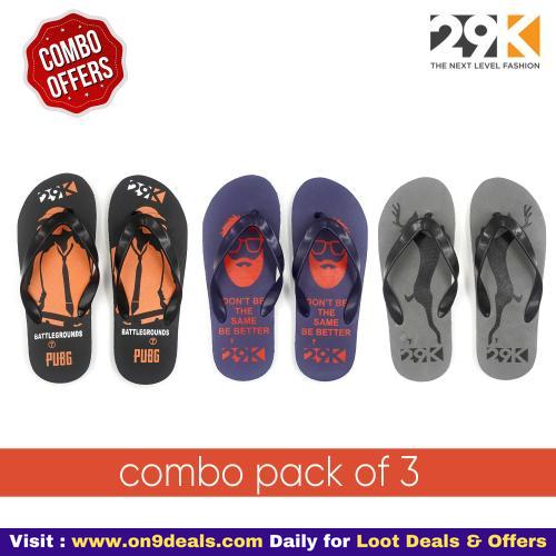 29K Men Pack Of 3 Stylish Comfortable Flip-Flops