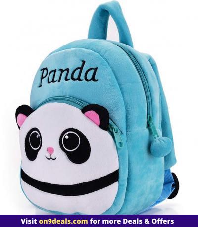 DZert Panda Kids School Bag Soft Plush Backpacks Cartoon Baby Boy/Girl (2-5 Years) Light Blue