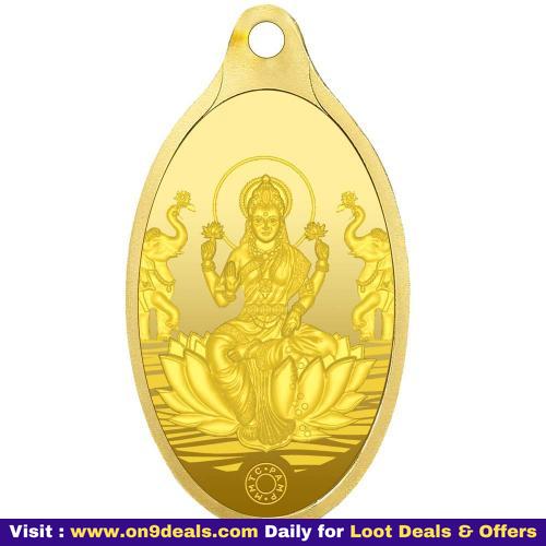 Muthoot Gold Bullion Corporation Metal 24 kt (999.9) Goddess Lakshmi Gold Pendant Rs.9295 / 9495
