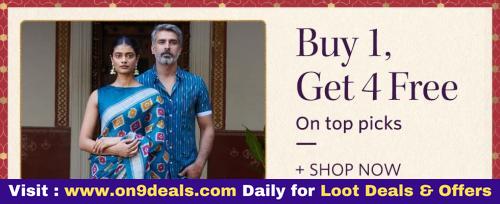 Myntra - Buy 1 @ MRP Get 4 FREE + Extra Discount With Coupon & Myncash