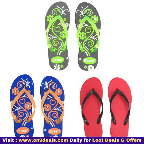Svaar Women's Flip Flops 3 Pairs Pack