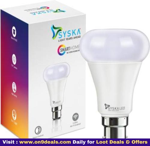 Syska Smart Pumpkin Wi-fi 9w Bulb 3in1 Cct Smart Bulb