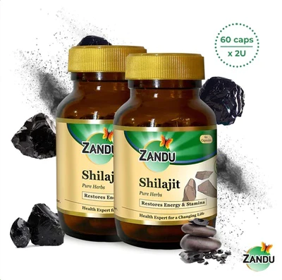 Zandu Shilajit Capsules – Natural Energy and Immunity Booster (Buy 1 Get 1 Free)