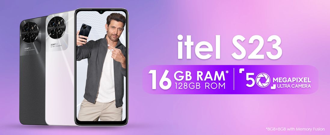 itel S23 8GB RAM 128GB ROM 50MP AI Dual Rear Camera 5000mAh Battery with Type-C Charging @ Rs 6839