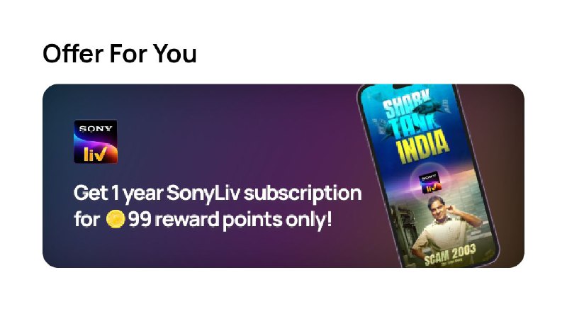 Sony Liv 1 Year Subscription for Rs.9