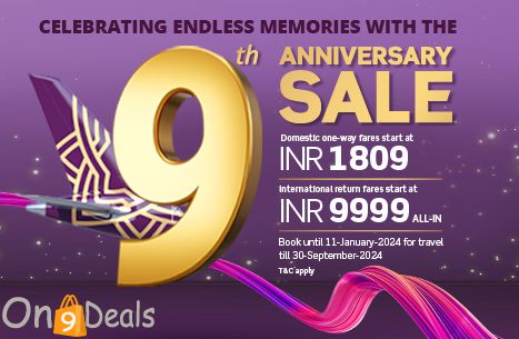 Vistara 9 Anniversary Sale