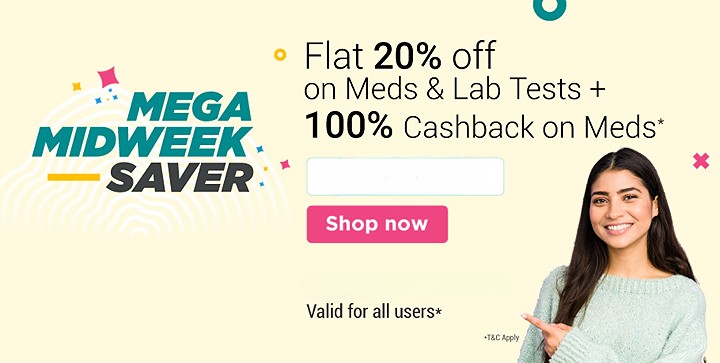 Netmeds Offers Flat 20% Discount + 100% NMS Cashback on Medicines