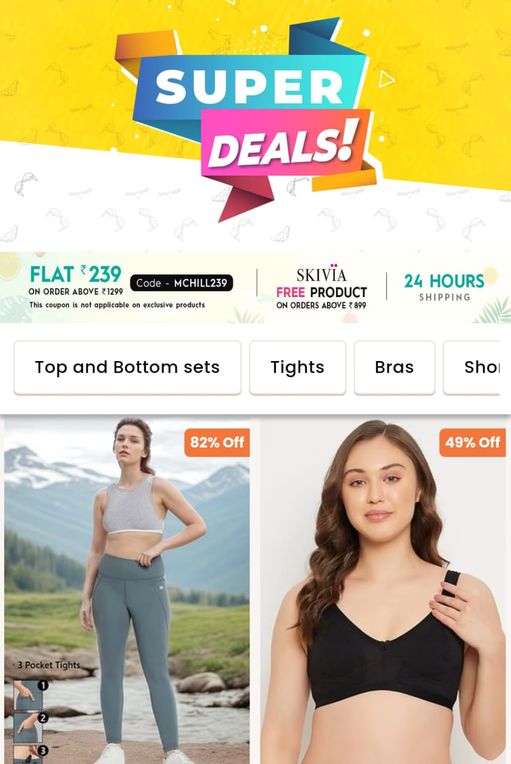 Clovia Super Deals: Stock Up on Lingerie and Loungewear Upto 83% Discount + Extra ₹239 Off + Free Skivia Product