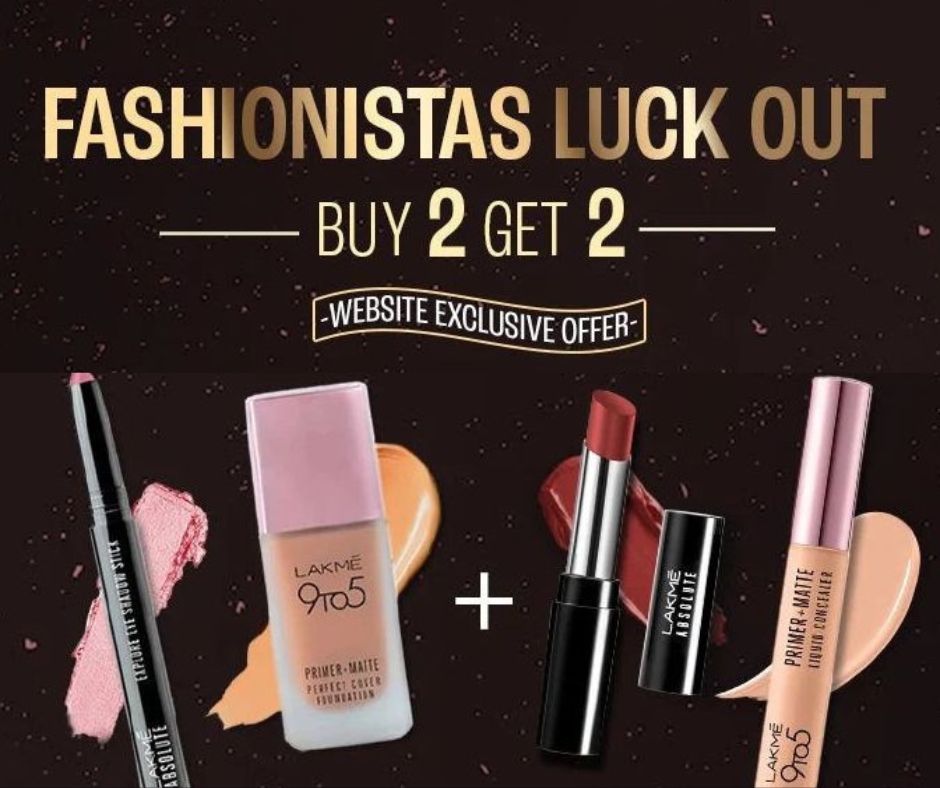 Lakme Fashionistas Luck out Sale Buy 2 Get 2 Free + Free Absolute Blur Perfect Primer