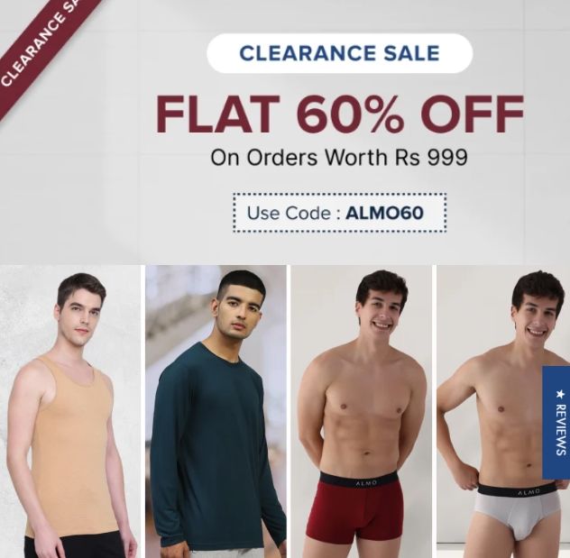 Almowear Clearance Sale: Grab Flat 60% Discount